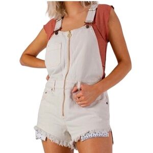 NWT Free People Womens Sunkissed Shortall, Off White